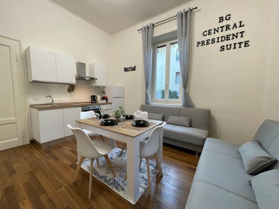 Bg Central President Suite Con Parcheggio - Vista Citta Alta Bergamo Ngoại thất bức ảnh